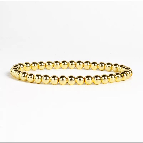 Handmade Other - Gold Hematite Bracelet Beaded Stretch 8mm & 4mm